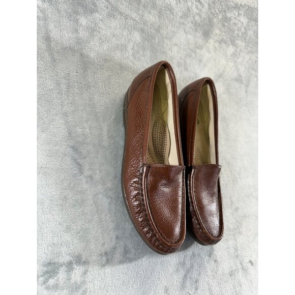 SAS Womens 8 brown leather slip on loafers tripad comfort - Picture 8 of 16